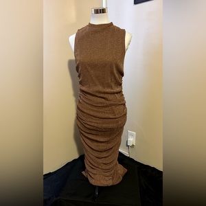 Keep Standards High Midi Dress - Gold